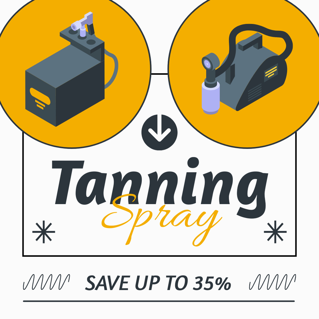 Discount on Cosmetic Tanning Spray Instagram AD Design Template