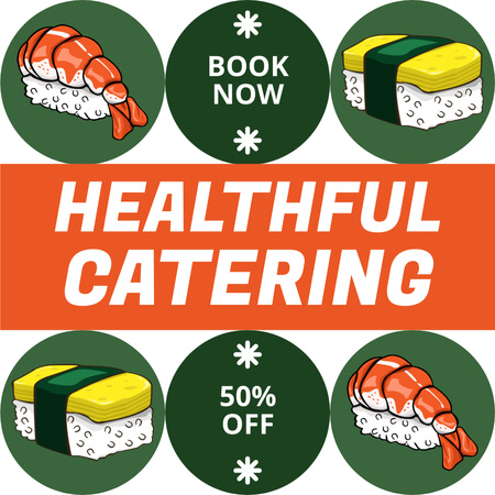 Discount on Healthy Japanese Food Catering Instagram AD Design Template