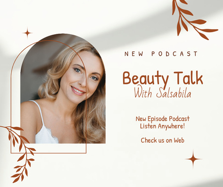 New Podcast about Beauty  Facebook Design Template