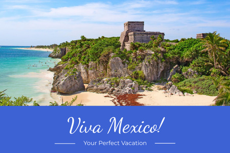 Designvorlage Travel Tour in Mexico für Postcard 4x6in