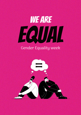 Gender Equality Week Announcement Poster Design Template