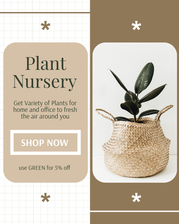 Plant Nursery Offer Instagram Post Vertical Design Template