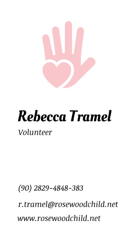 Volunteer Contacts Information Business Card US Vertical Tasarım Şablonu
