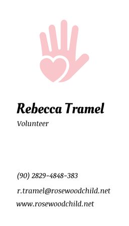 Plantilla de diseño de Información de contactos de voluntarios Business Card US Vertical 
