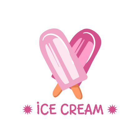 Offer of Delicious Ice Cream Logo 1080x1080pxデザインテンプレート