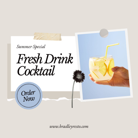 Modèle de visuel Special Fresh Drink Offer  - Instagram
