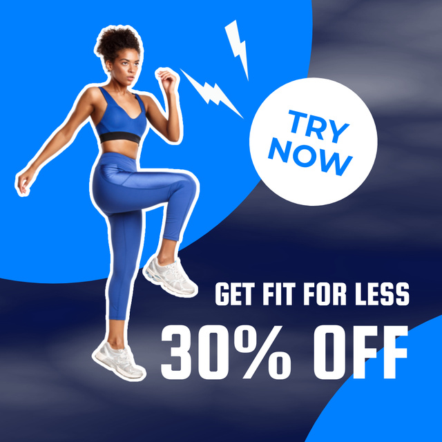 Effective Fitness Workout With Discount Offer Animated Postデザインテンプレート