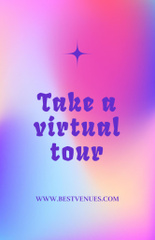 Virtual Tour Announcement on Bright Colorful Gradient