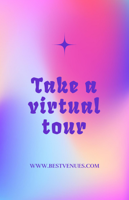 Virtual Tour Announcement on Bright Colorful Gradient Flyer 5.5x8.5in tervezősablon
