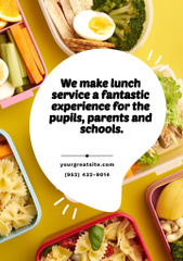 School Food Ad with Lunchbox and Juice Bottle