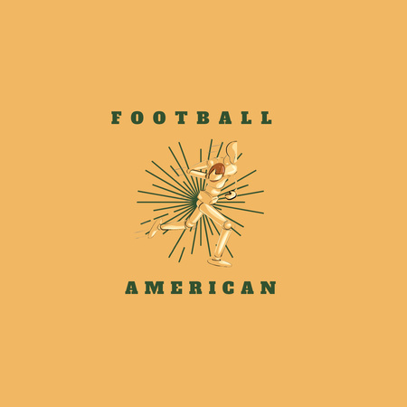 American Football Sport Club Emblem Logo 1080x1080pxデザインテンプレート
