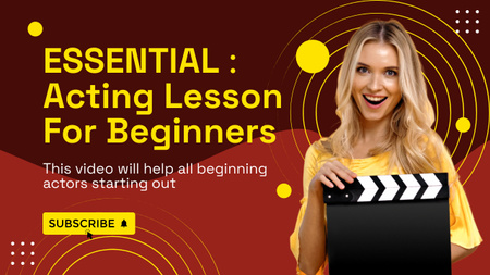 Acting Lessons Offer for Beginners Youtube Thumbnail Design Template