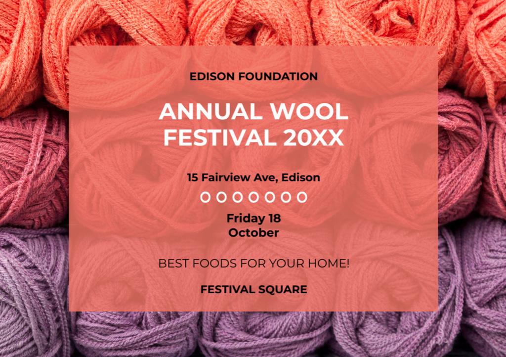Ontwerpsjabloon van Flyer A5 Horizontal van Best Wool Offer on Knitting Festival