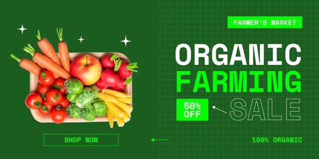 Sale of Organic Farming Goods Twitter Design Template