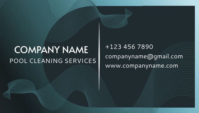 Ontwerpsjabloon van Business Card US van Pool Cleaning Company Contact Details