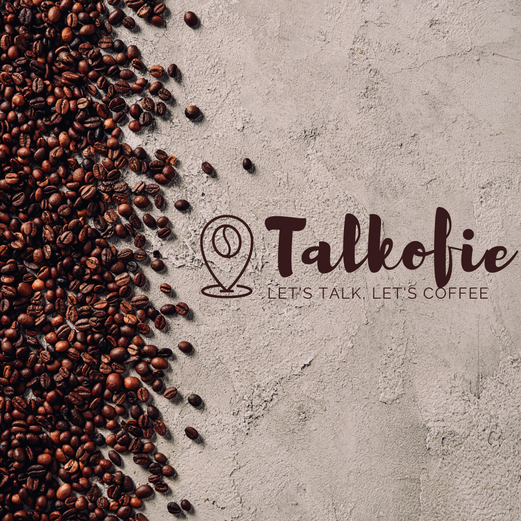 Top Coffee Shop Ad with Coffee Beans Logo Design Template