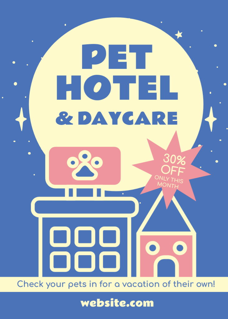 Pet Hotel and Daycare Flayer Tasarım Şablonu
