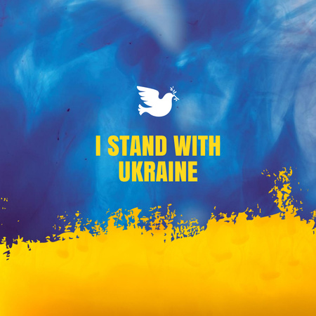 Platilla de diseño Dove of Peace with Ukrainian Flag Instagram