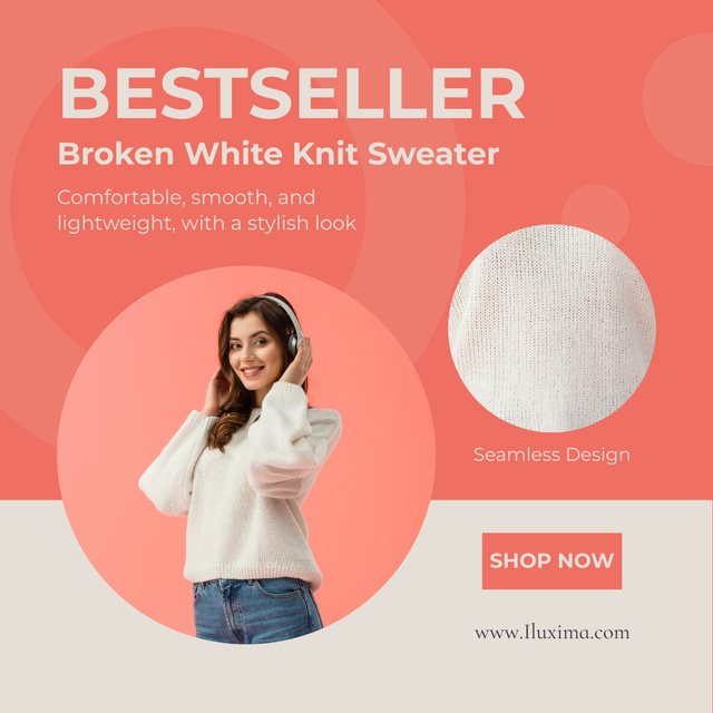 Girl in Warm Sweater Instagram – шаблон для дизайну