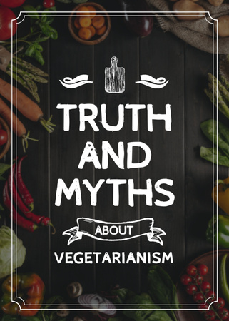 Modèle de visuel Vegetarian Food Vegetables on Wooden Table - Invitation