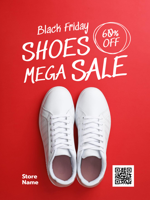 Shoes Sale on Black Friday Poster US Tasarım Şablonu