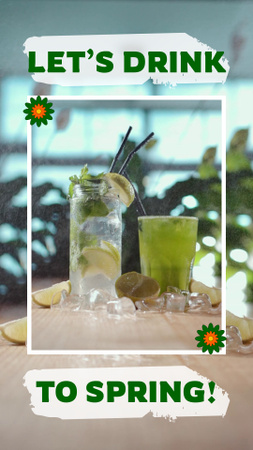 Koktélok citrommal és jéggel tavaszi akciós ajánlat TikTok Video tervezősablon