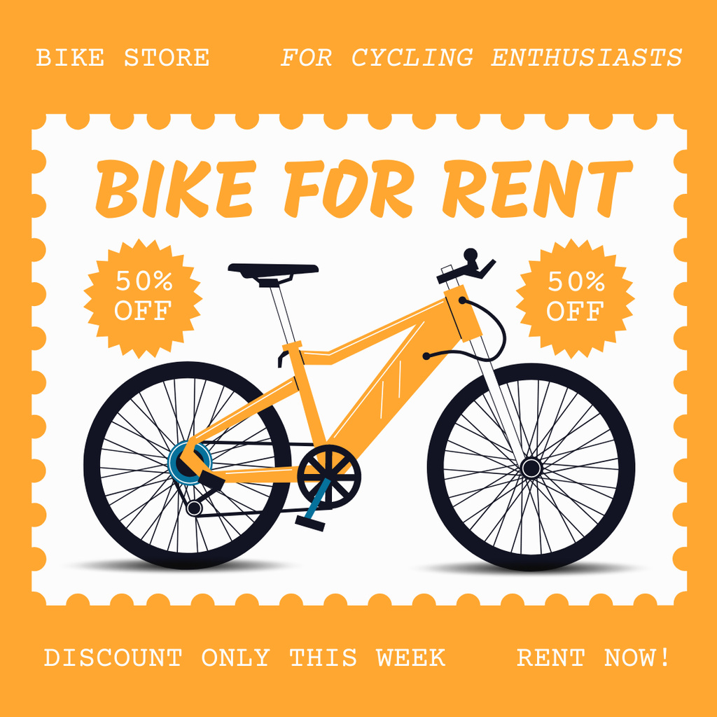 Designvorlage Take a Bike for Rent für Instagram