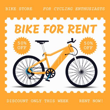 Ontwerpsjabloon van Instagram van Neem een fiets te huur
