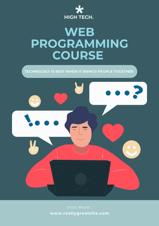 Web Programming Course Announcement Poster Design Template