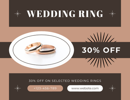 Platilla de diseño Discount on Wedding Rings Thank You Card 5.5x4in Horizontal