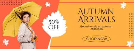 Offer Discounts on Autumn Arrival Fashion Collection Facebook cover Design Template