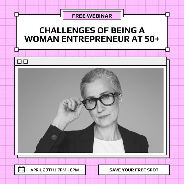 Webinar About Mature Woman Entrepreneurship Instagramデザインテンプレート
