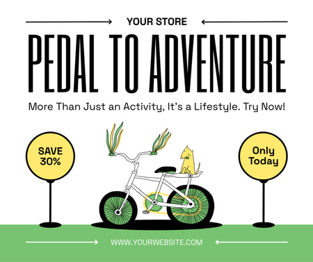 Plantilla de diseño de Las mejores ofertas en bicicletas a la venta solo hoy Facebook 