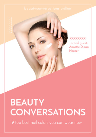 Plantilla de diseño de Beauty conversations with Attractive Woman Poster 
