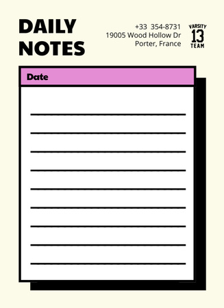 College Bright Schedule Notepad 4x5.5in Design Template