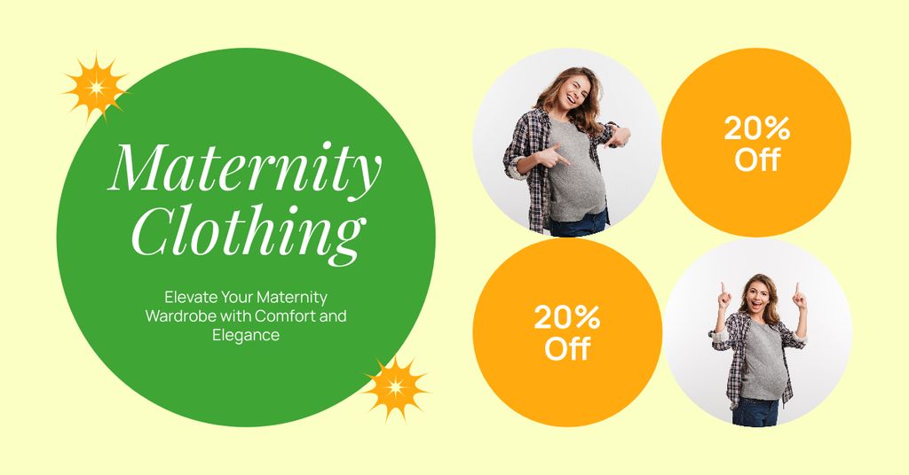 Designvorlage Offer to Replenish Maternity Wardrobe with Discount für Facebook AD