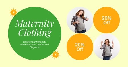 Offer to Replenish Maternity Wardrobe with Discount Facebook AD Design Template