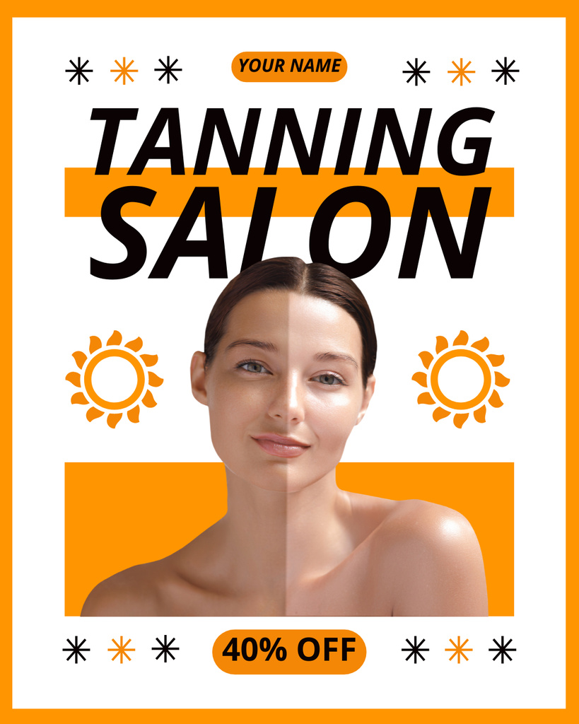 Discount on Tanning Salon Services for Healthy Skin Color Instagram Post Vertical Tasarım Şablonu