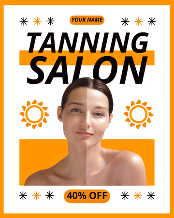 Platilla de diseño Discount on Tanning Salon Services for Healthy Skin Color Instagram Post Vertical