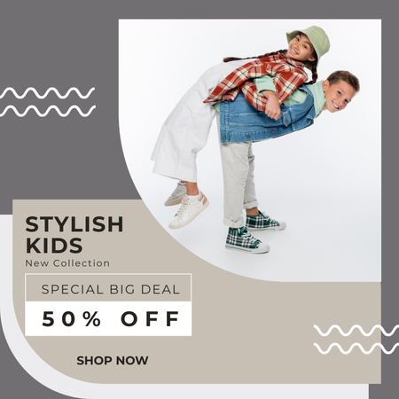 Children's Clothing Sale Promotion Instagram Design Template