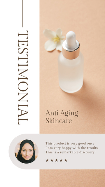Anti-Aging Skincare Product Testimonial Instagram Story tervezősablon