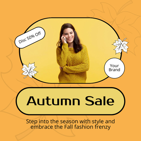 Autumn Sale of Warm Sweaters Animated Post Design Template