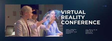 Ontwerpsjabloon van Facebook Video cover van Virtual Reality Conference Announcement