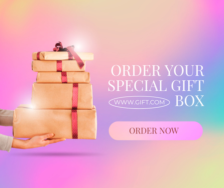 özel hediye kutusu. pastel mucize sipariş ediyor Facebook Tasarım Şablonu