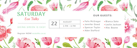 Eco Event Announcement Watercolor Flowers Pattern Tumblr Tasarım Şablonu