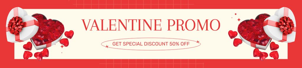 Template di design Promotion for Valentine's Day with Bouquet of Roses Ebay Store Billboard