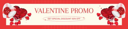 Template di design Promozione per San Valentino con Bouquet di Rose Ebay Store Billboard