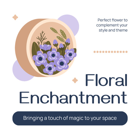 Täydellisiä tuoreita kukkia kukkakoristeluun Instagram Design Template