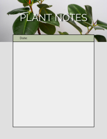 Plantilla de diseño de Notas y recordatorio de cultivo de plantas. Notepad 107x139mm 