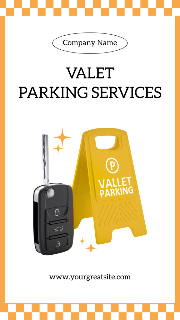 Designvorlage Valet Parking Services Offer on Yellow für Instagram Story